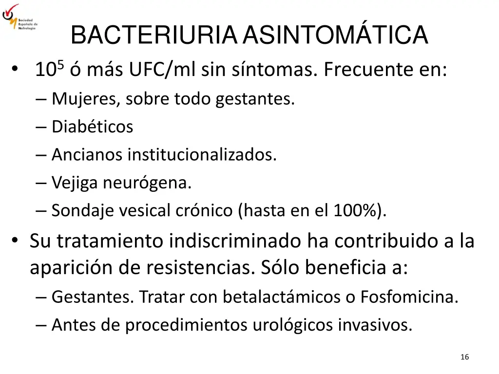 bacteriuria asintom tica