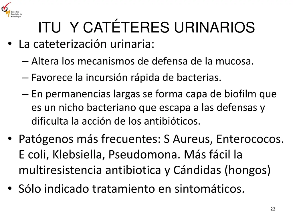 itu y cat teres urinarios la cateterizaci