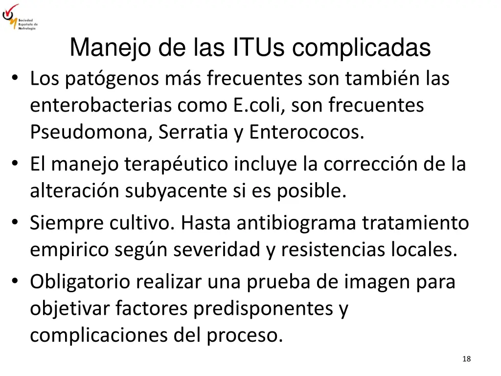 manejo de las itus complicadas los pat genos