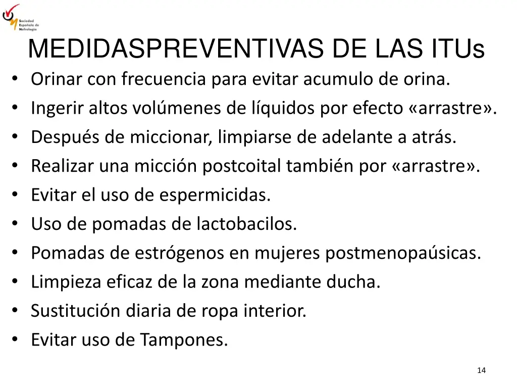 medidaspreventivas de las itus orinar