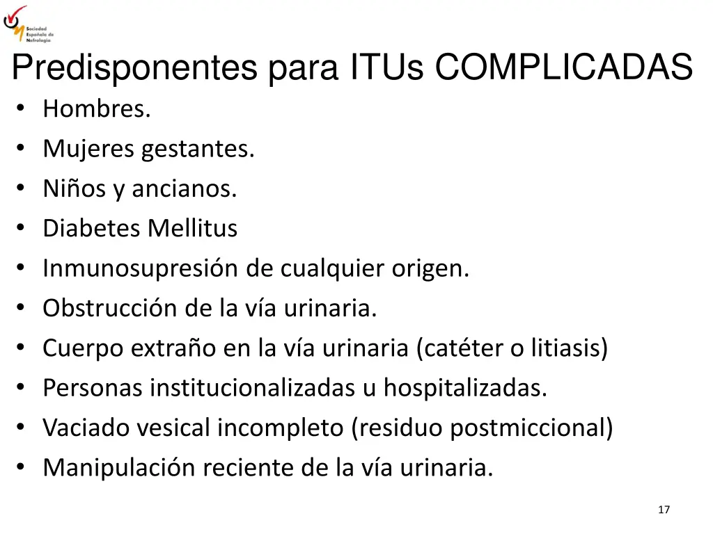 predisponentes para itus complicadas hombres