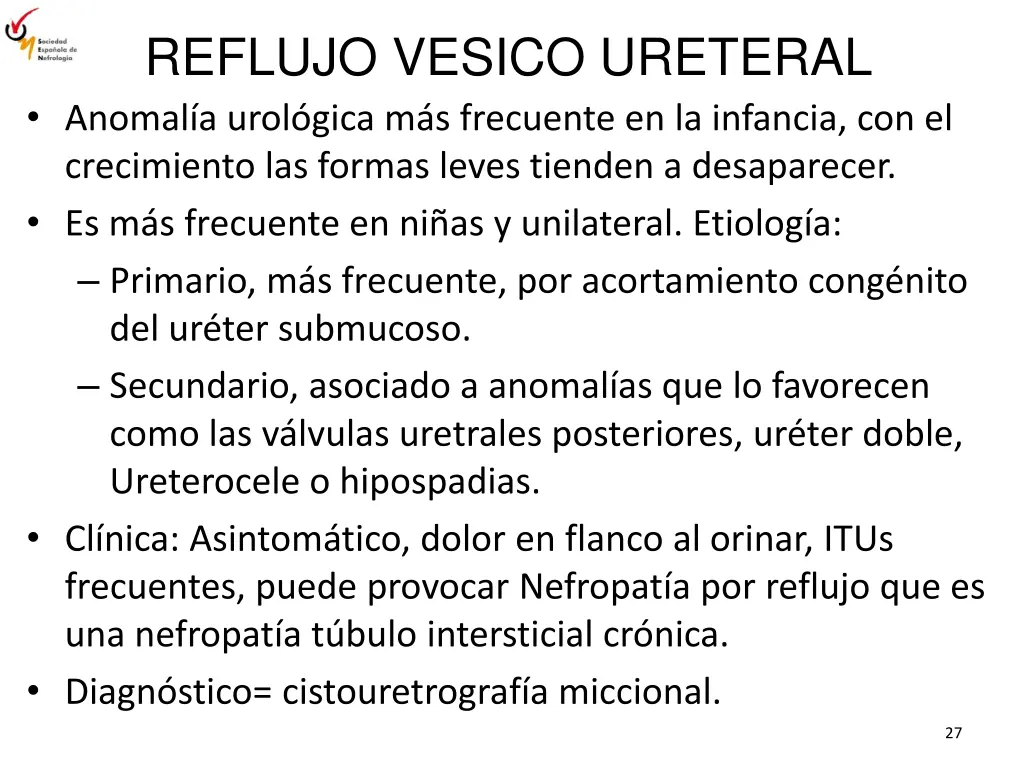 reflujo vesico ureteral anomal a urol gica
