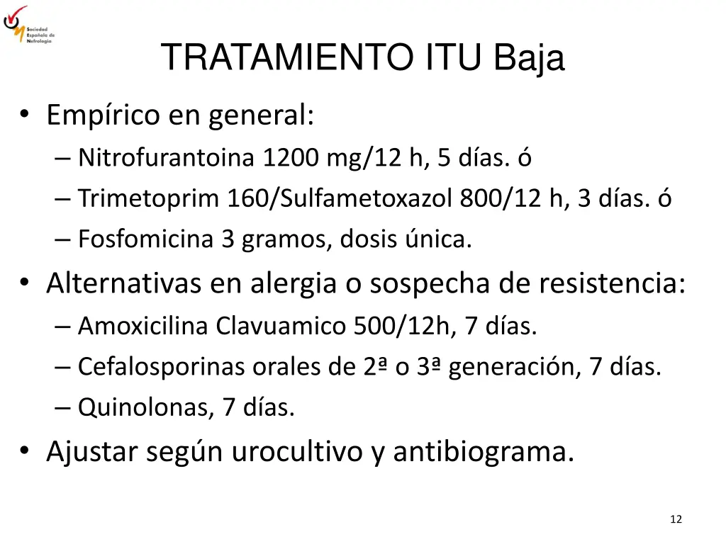 tratamiento itu baja