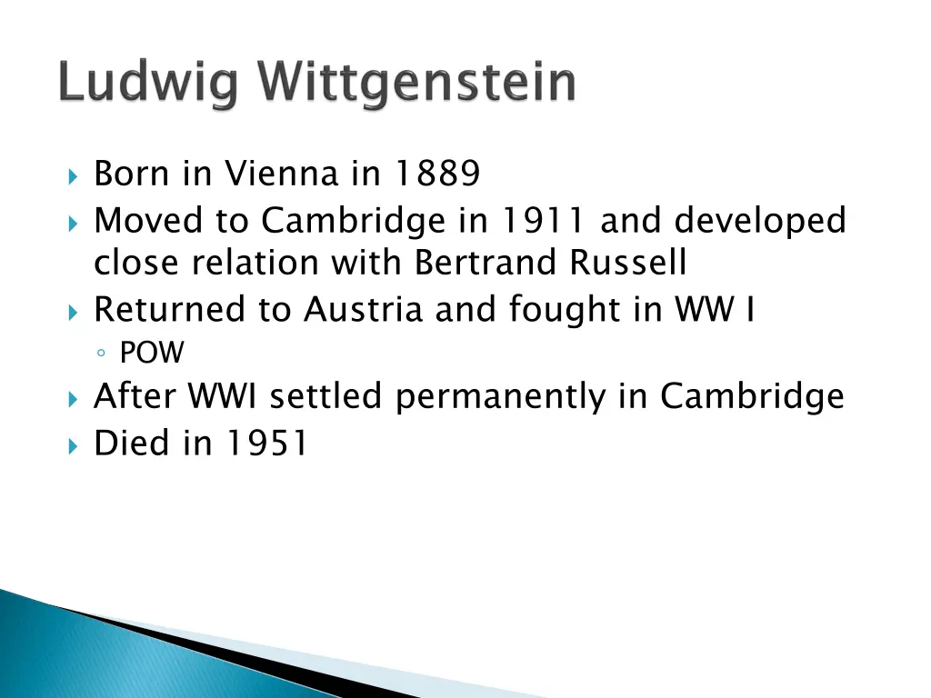 born in vienna in 1889 moved to cambridge in 1911
