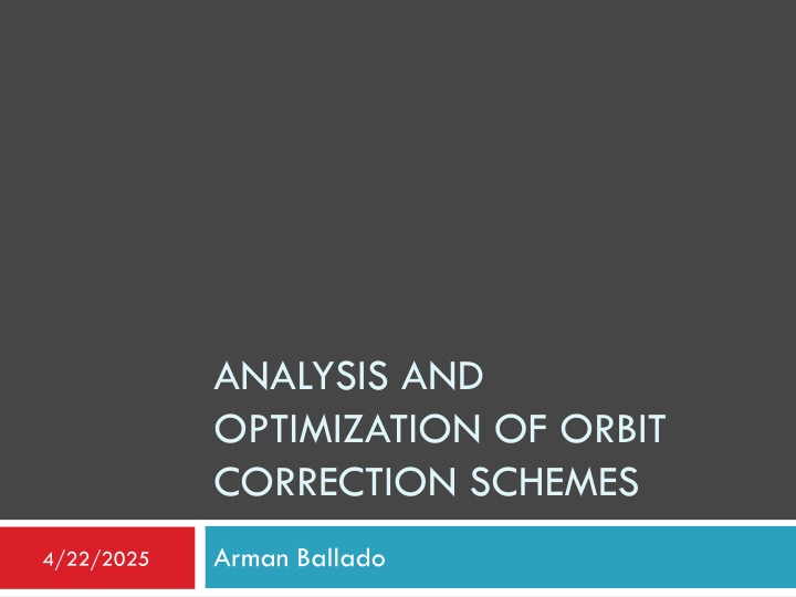 analysis and optimization of orbit correction