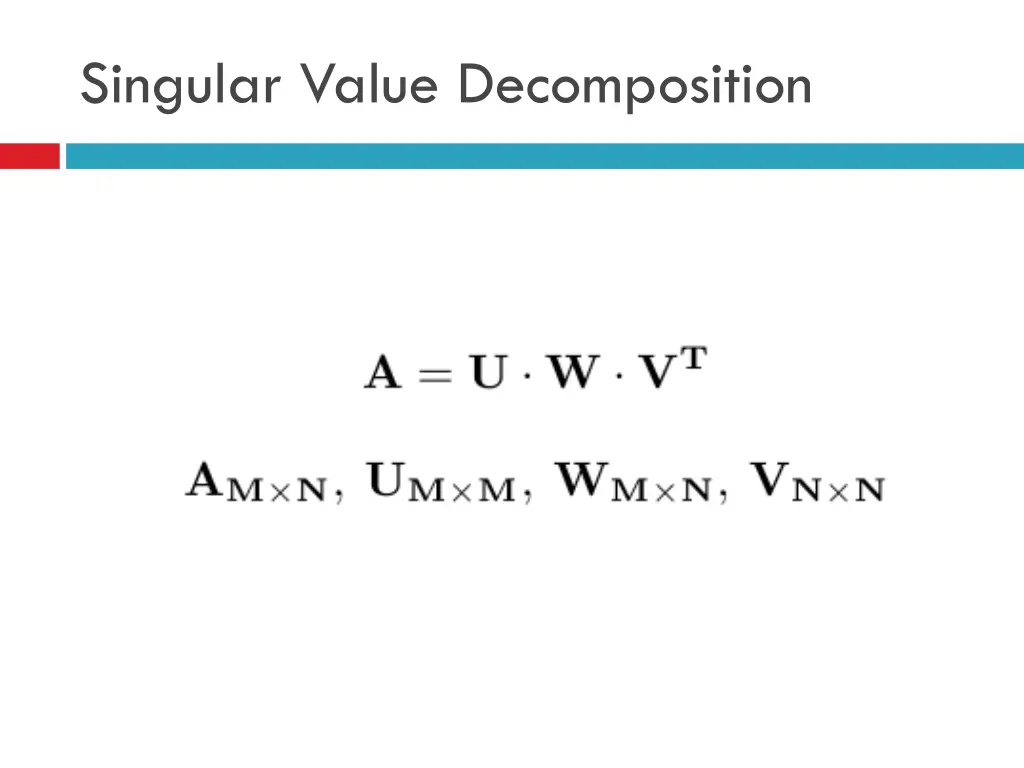 singular value decomposition