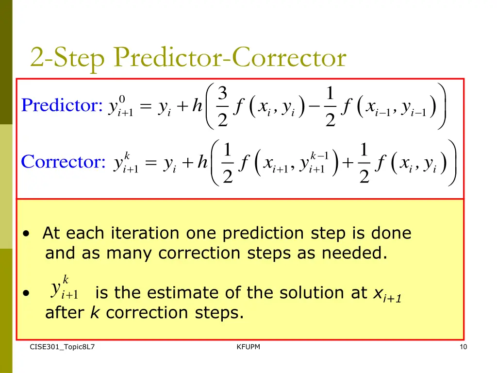 2 step predictor corrector