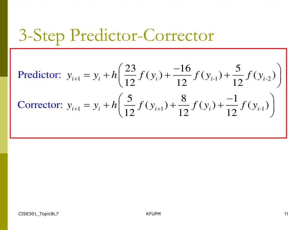 3 step predictor corrector
