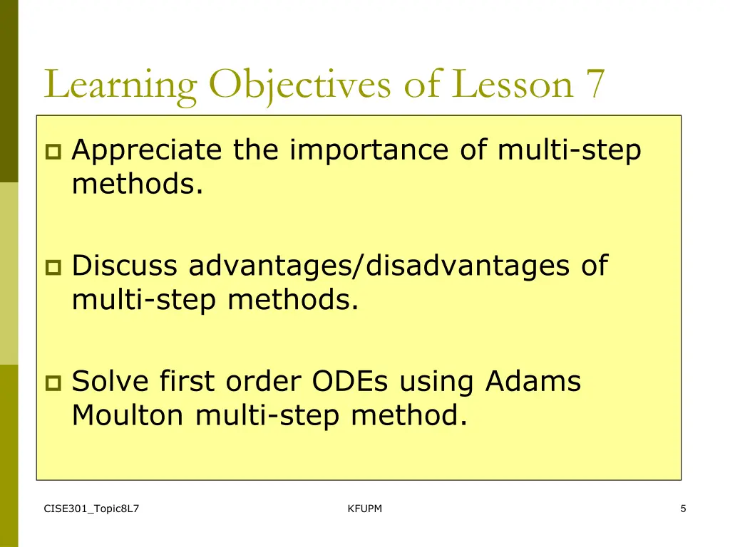 learning objectives of lesson 7