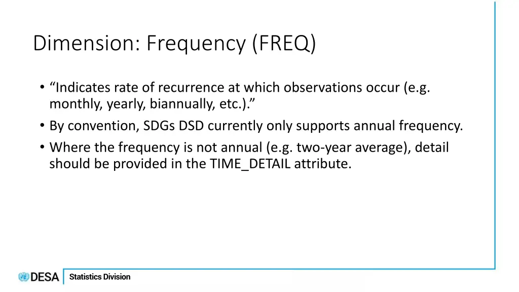 dimension frequency freq
