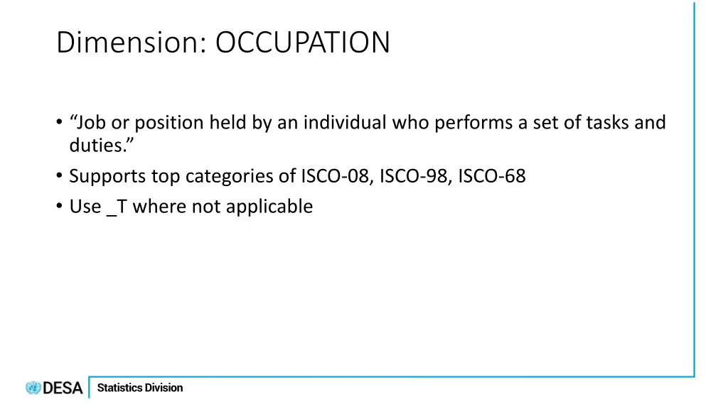 dimension occupation