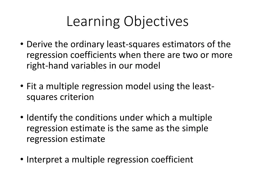 learning objectives