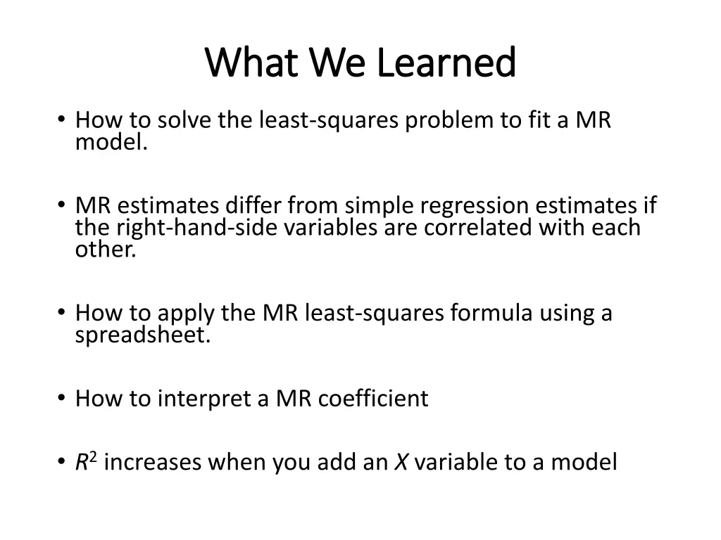 what we learned what we learned