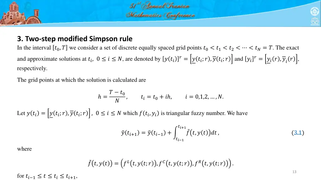 3 two step modified simpson rule in the interval