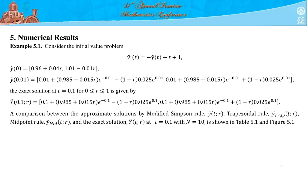 5 numerical results example 5 1 consider