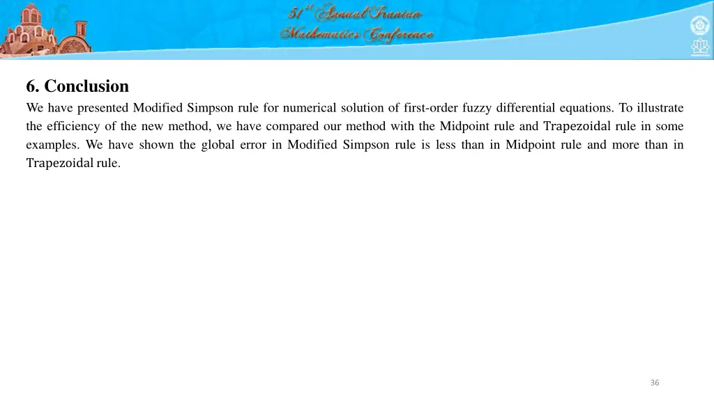 6 conclusion we have presented modified simpson