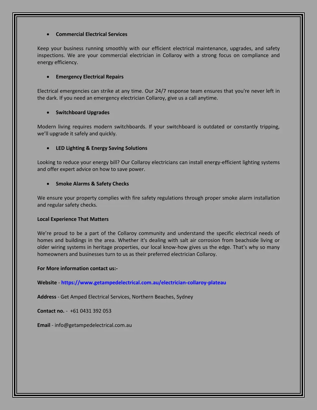 commercial electrical services