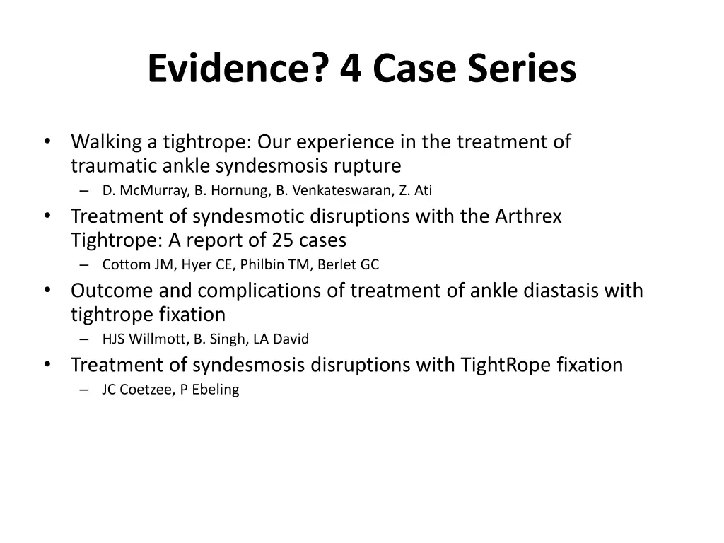 evidence 4 case series