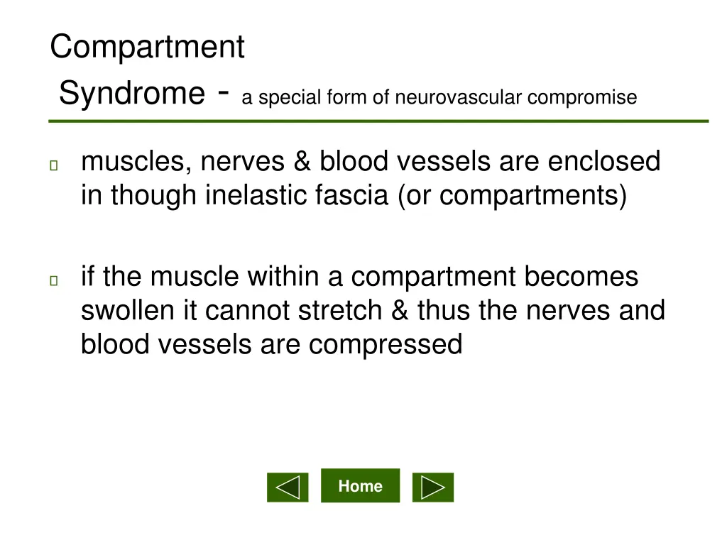 compartment syndrome a special form