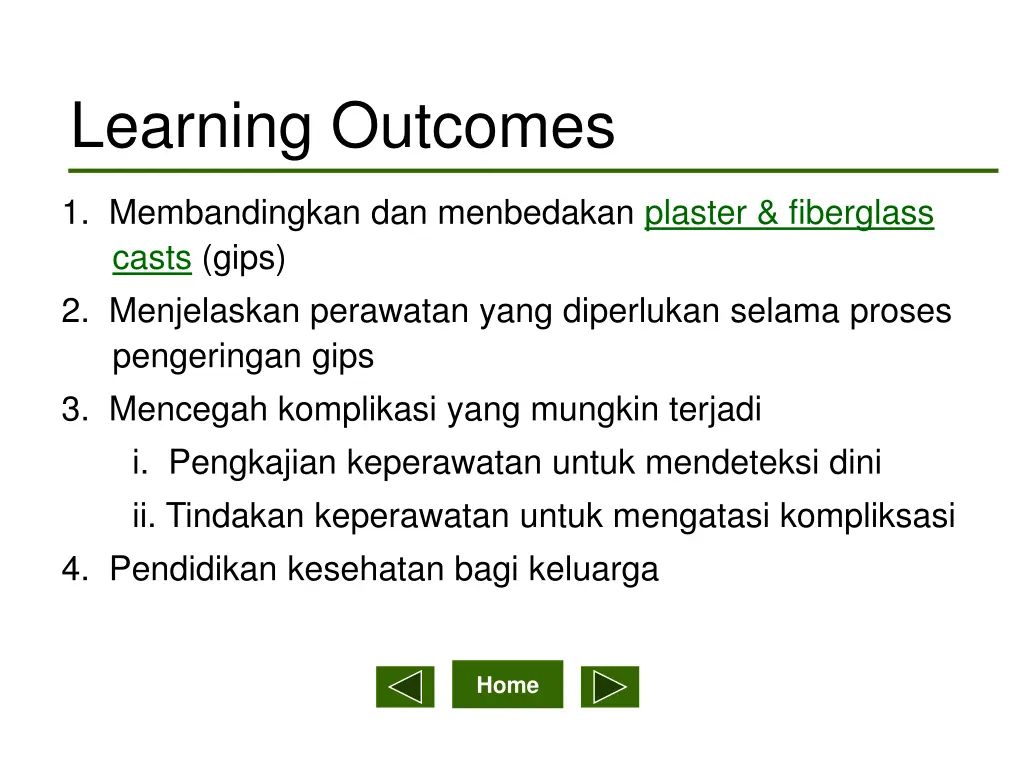 learning outcomes 2 menjelaskan perawatan yang