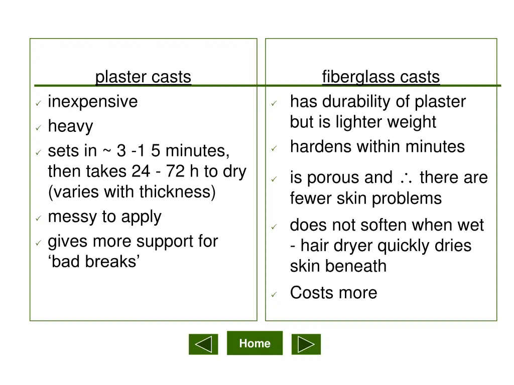 plaster casts