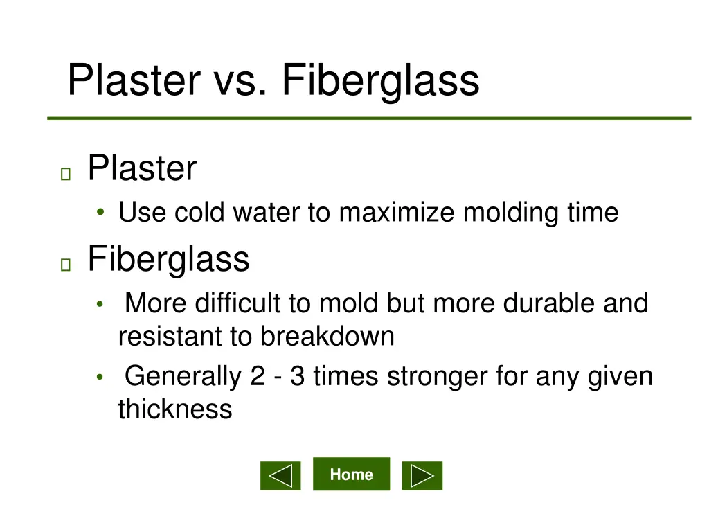 plaster vs fiberglass