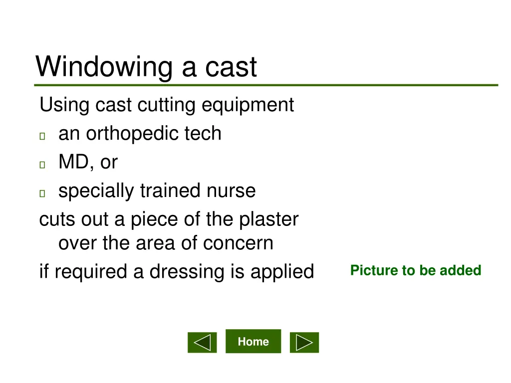 windowing a cast using cast cutting equipment