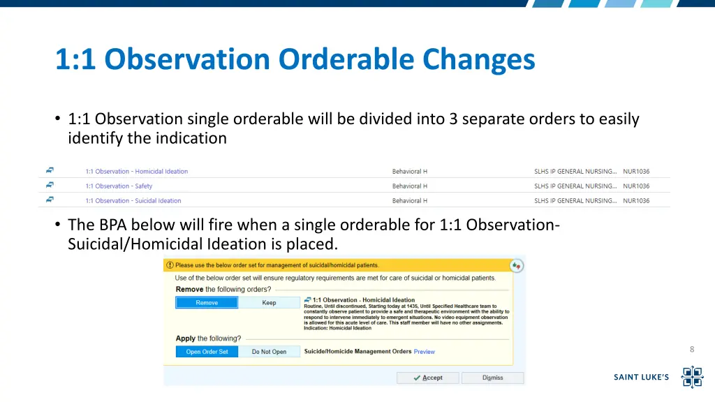 1 1 observation orderable changes