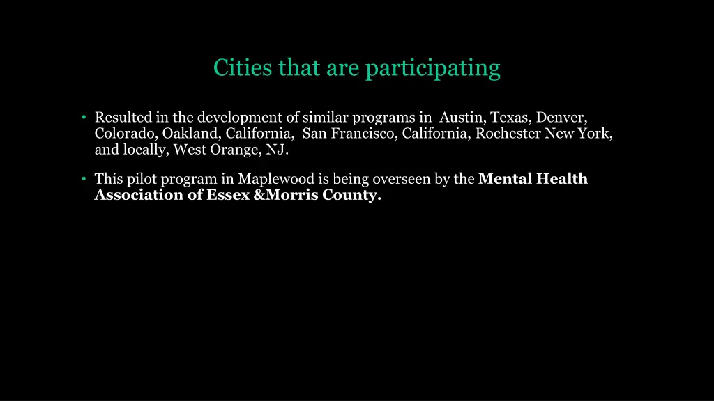 cities that are participating 1