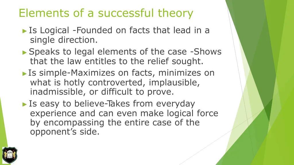 elements of a successful theory