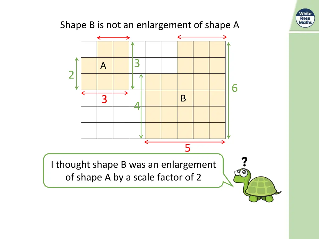shape b is not an enlargement of shape a 1
