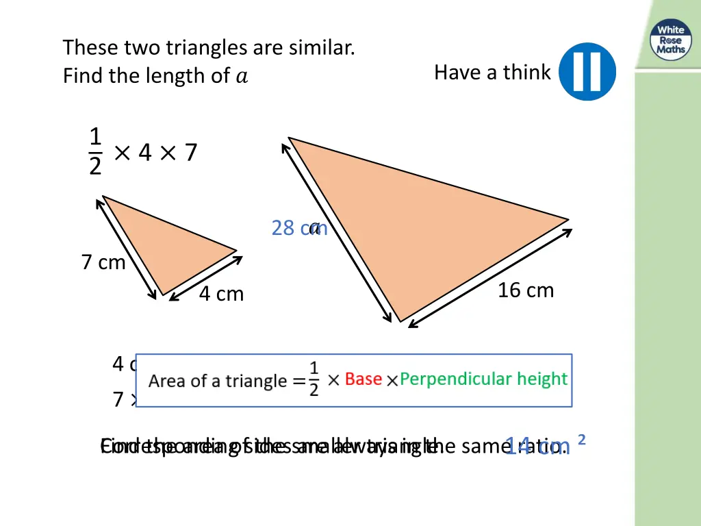 these two triangles are similar find the length of