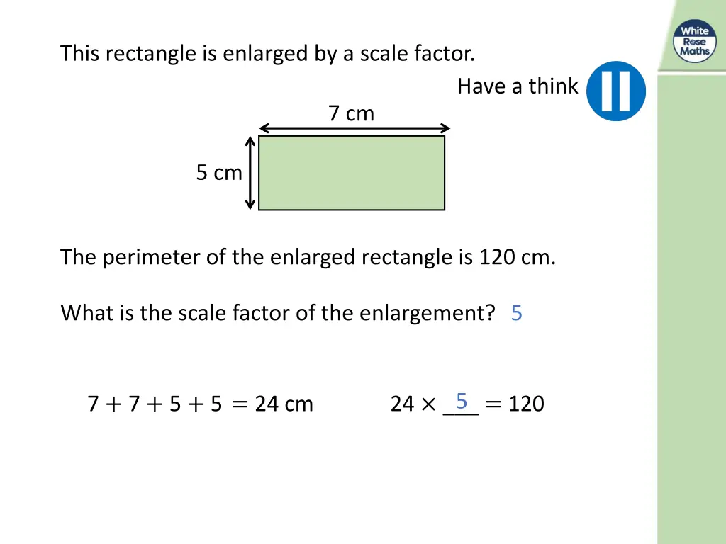 this rectangle is enlarged by a scale factor