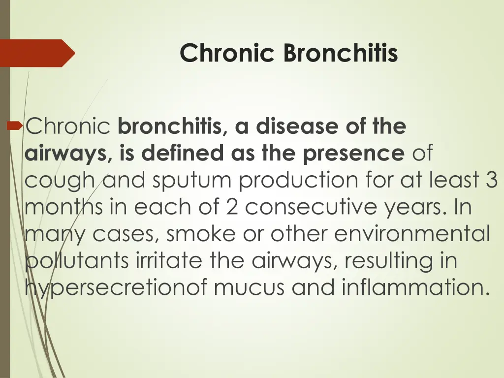 chronic bronchitis
