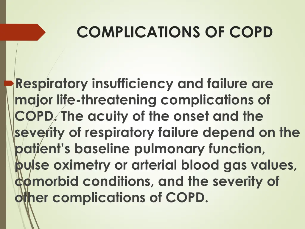 complications of copd