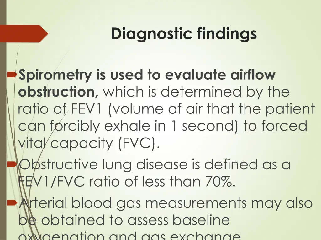 diagnostic findings