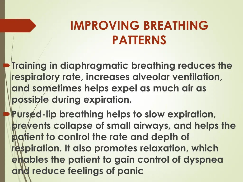 improving breathing patterns