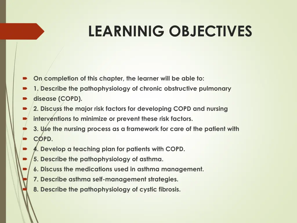 learninig objectives