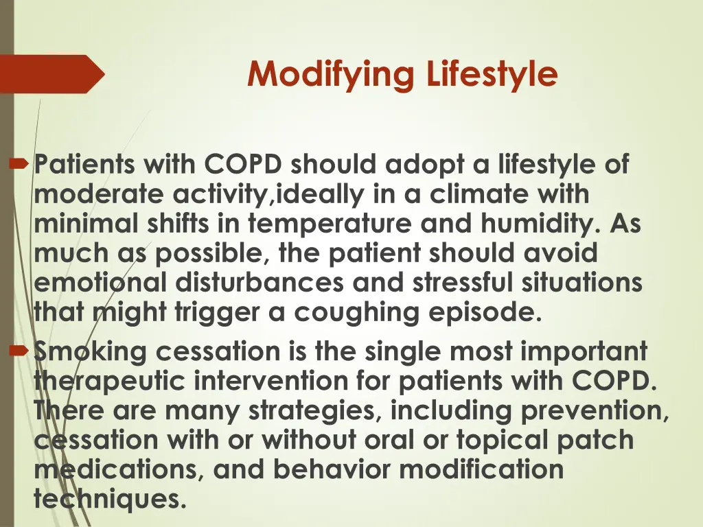 modifying lifestyle