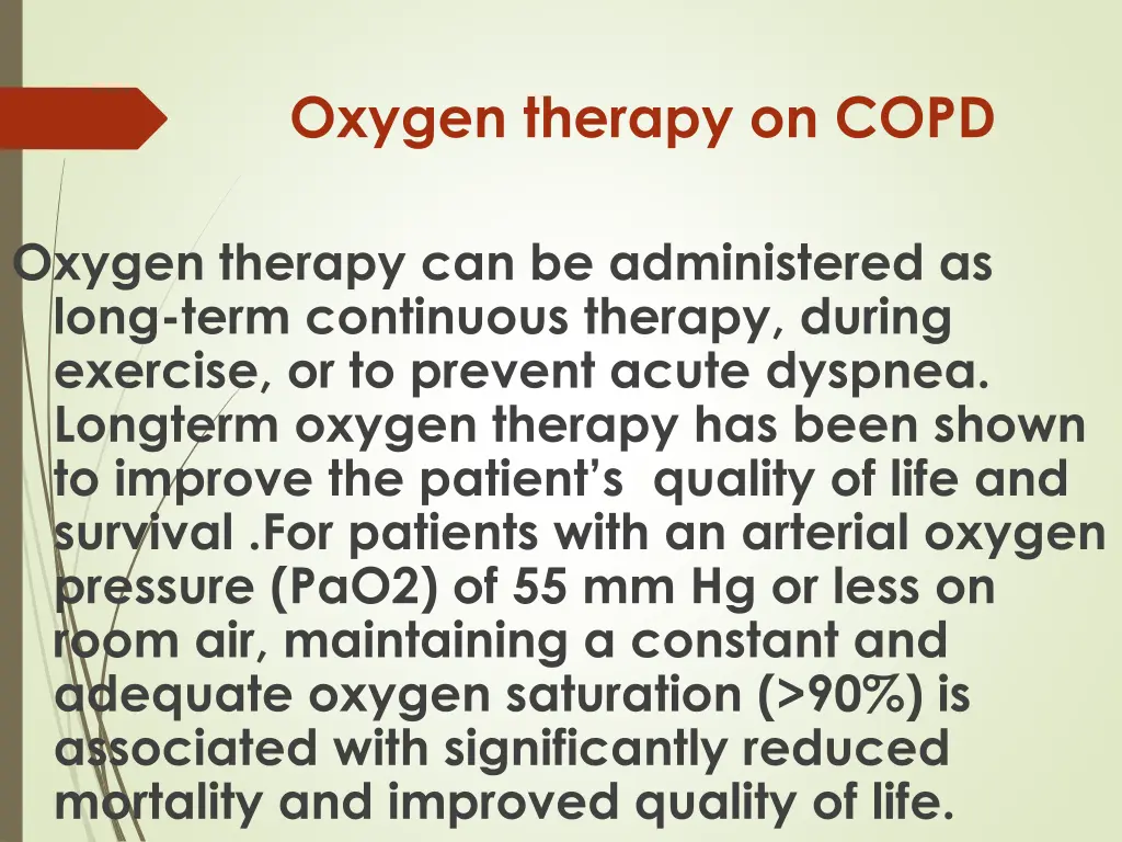 oxygen therapy on copd