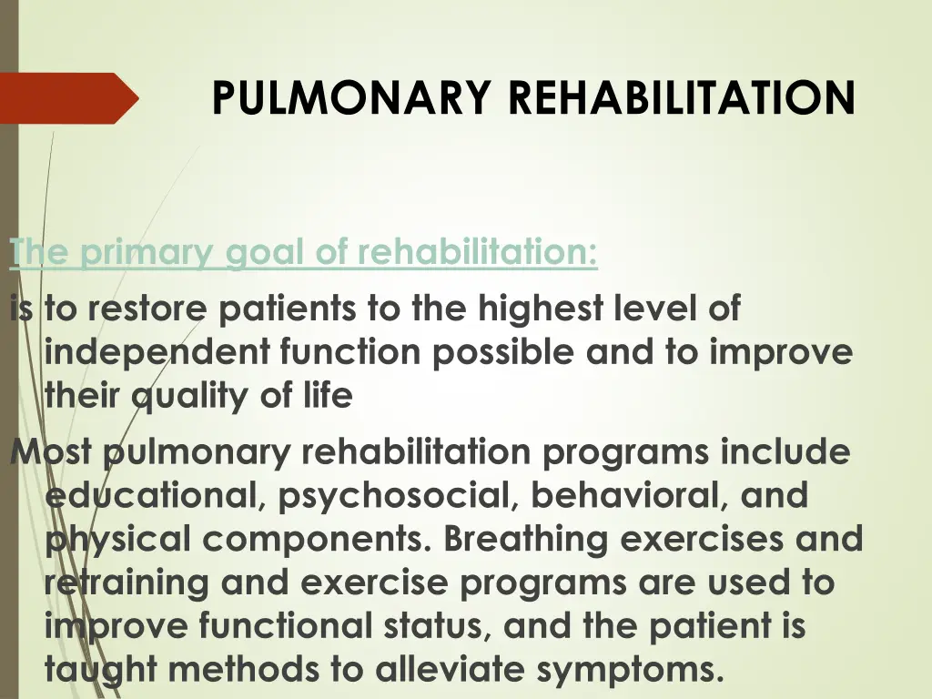 pulmonary rehabilitation