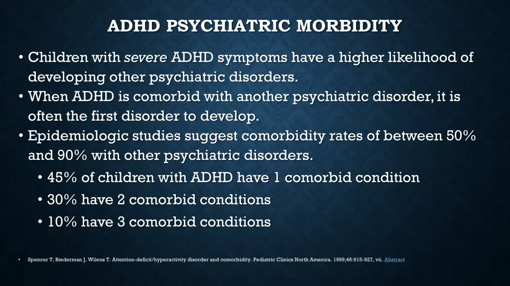 adhd psychiatric morbidity