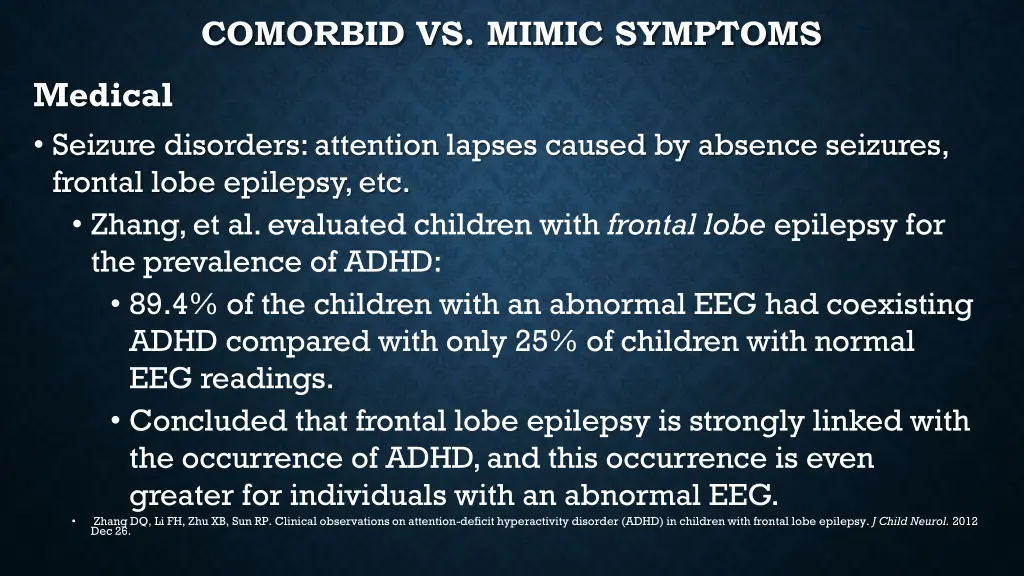 comorbid vs mimic symptoms 3