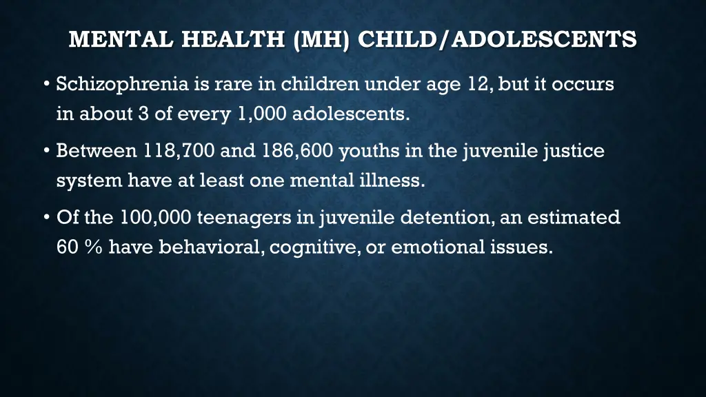 mental health mh child adolescents