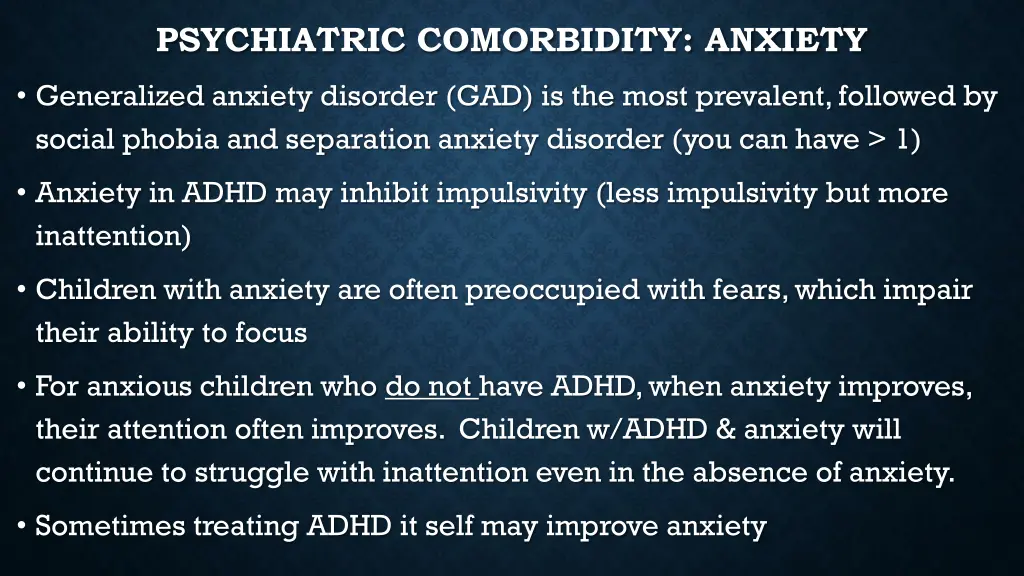 psychiatric comorbidity anxiety 1