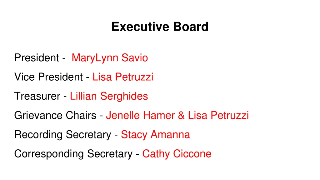 executive board exec board positions exec board