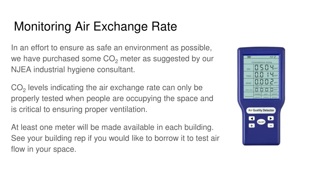 monitoring air exchange rate