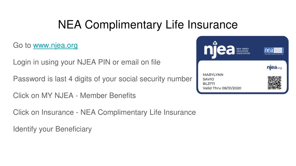 nea complimentary life insurance