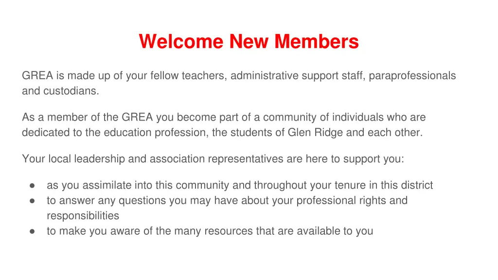 welcome new members