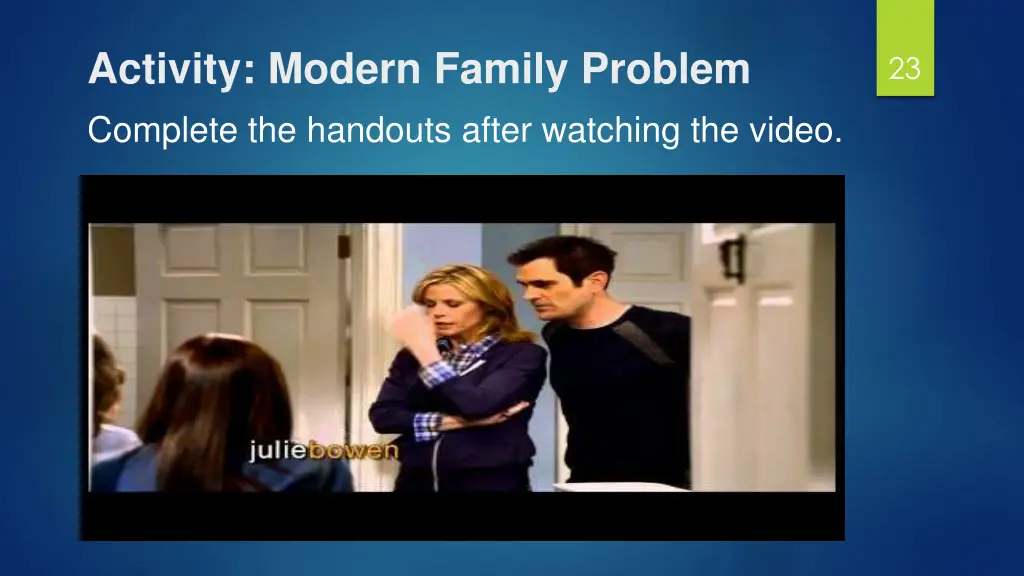 activity modern family problem complete